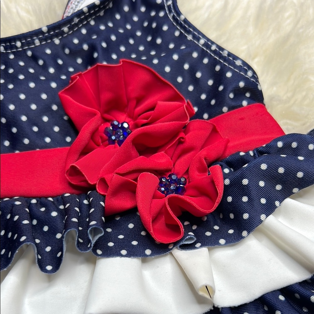 Isobella & Chloe Blue and Red Ruffle Bikini - Picture 2 of 10